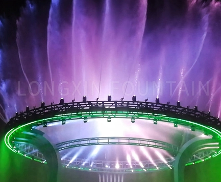 Jintang 3D Water Screen Stage Fountain with Light Show