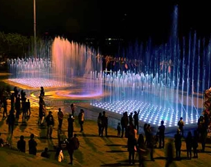 Colorful LED Light Musical Fountain Outdoor Dry Floor Matrix Fountain