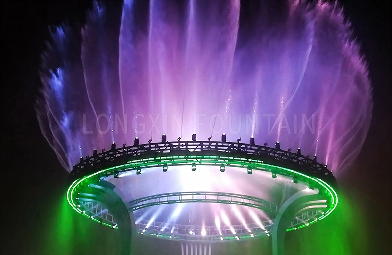 Jintang 3D Water Screen Stage Fountain with Light Show