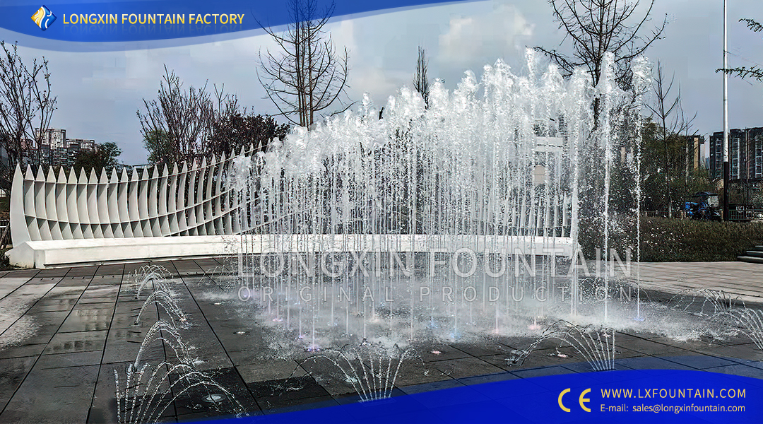 Chengdu Yima River Park Dry Fountain