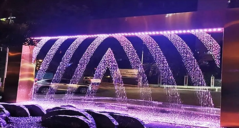 Digital Water Curtain New Free Design Indoor Outdoor Wall Waterfall Digital Graphical Water Raining Curtain Customized Digital Curtain Fountain